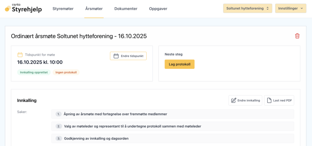 Årsmøte detaljer